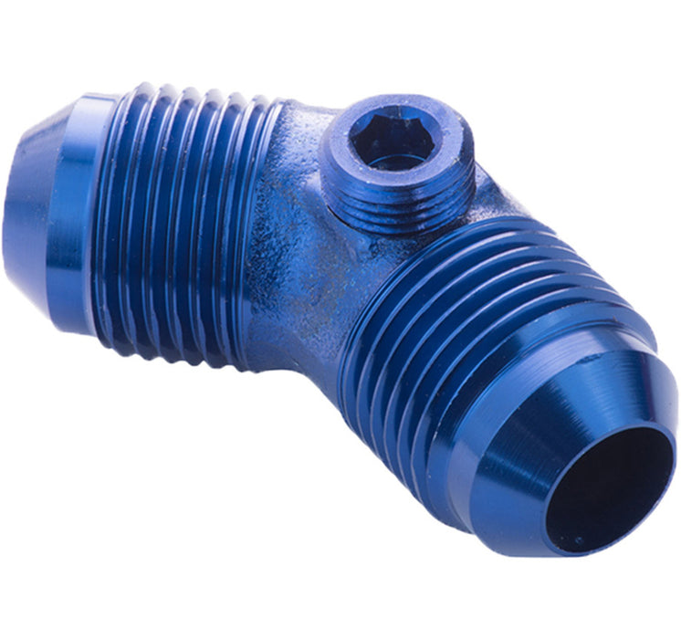 Proflow Male Flare Union Adaptor -08AN 45 Degree Union w/1/8in. NPT Port, Blue