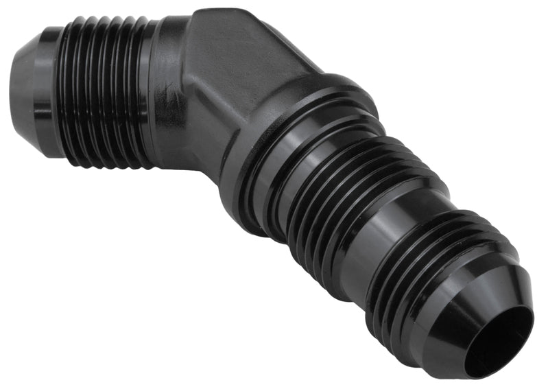 Proflow Bulkhead Adaptor AN Flare 45 Degree Flare -03AN, Black