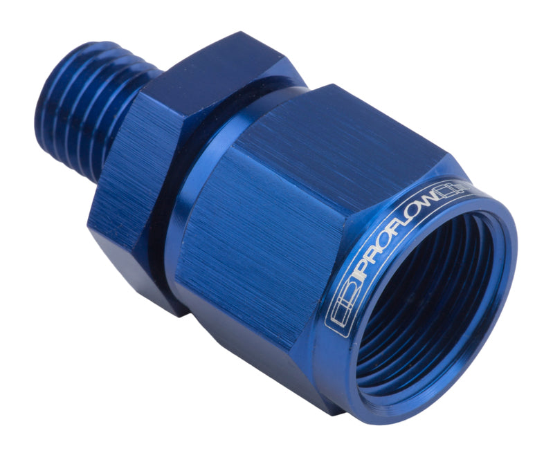 Proflow Female Adaptor -06AN Straight Swivel 12mm x 1.50, Blue