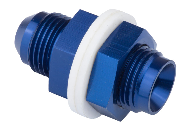 Proflow Fitting, Fuel Cell Male bulkhead -06AN, Blue