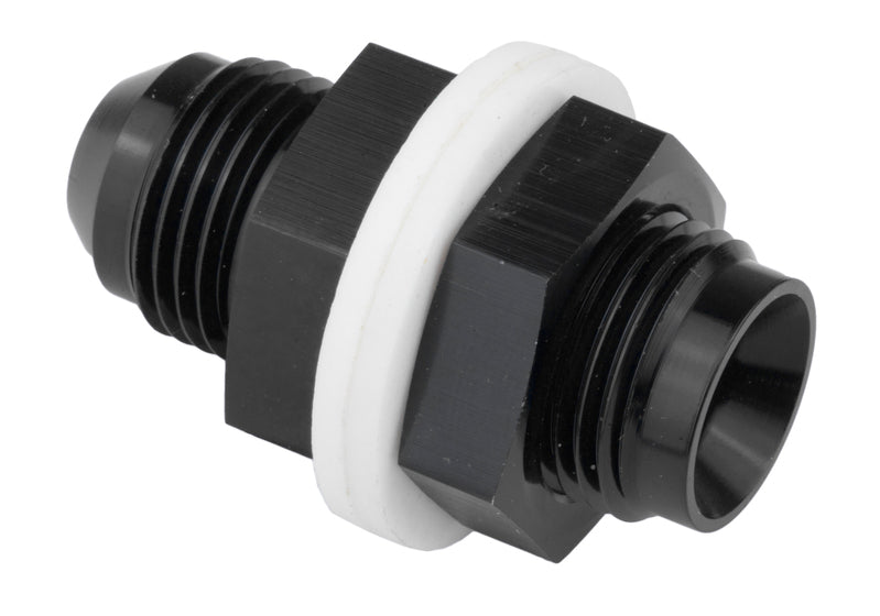 Proflow Fitting, Fuel Cell Male bulkhead -08AN, Black