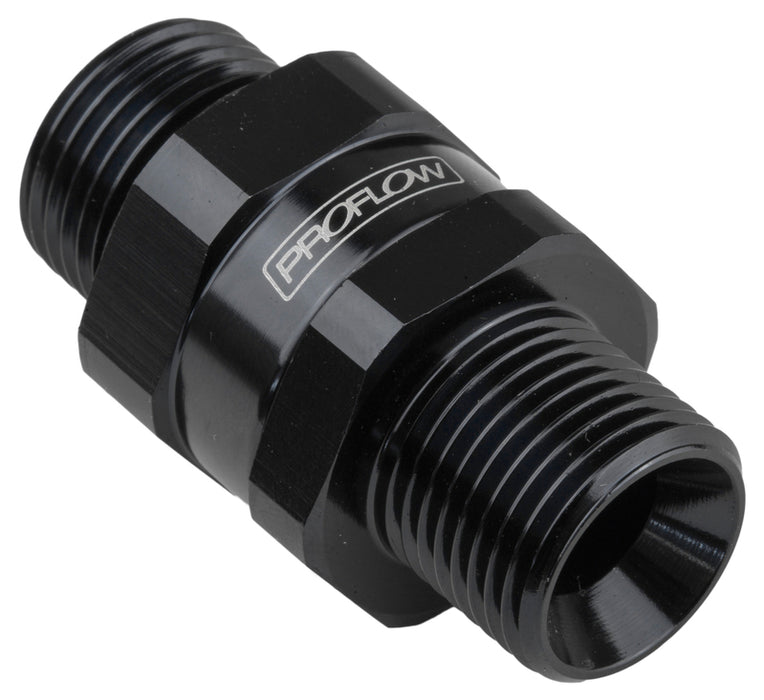 Proflow Fitting Male Swivel adaptor 18mm x 1.50 To Male -08AN, Black