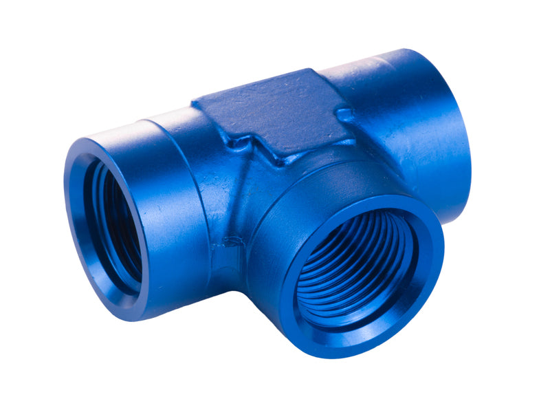 Proflow Fitting Aluminium Adaptor Female Tee -03AN, Blue