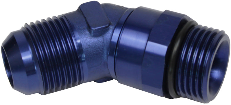 Proflow Adaptor Male -06AN 45 Degree To -04AN Thread Swivel, Blue