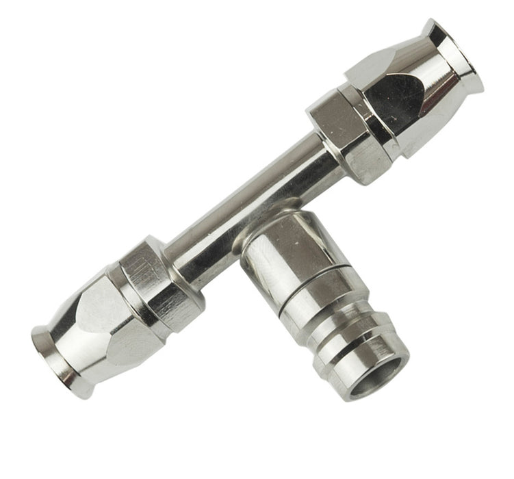 Proflow Hose End Air Conditioning 304 Stainless Straight Inline Charge Port -10, Chrome