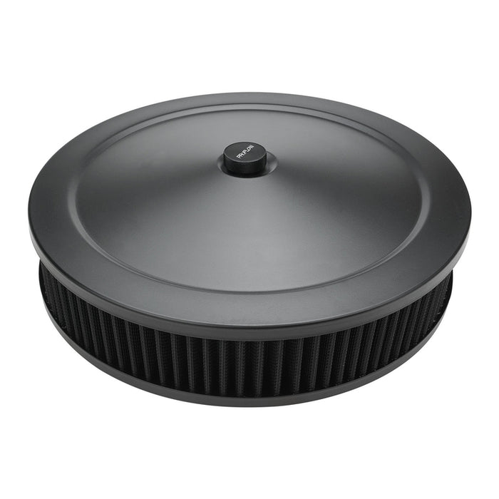 Proflow Air Filter Assembly Round 14in. x 5in., Black, Flat Base,