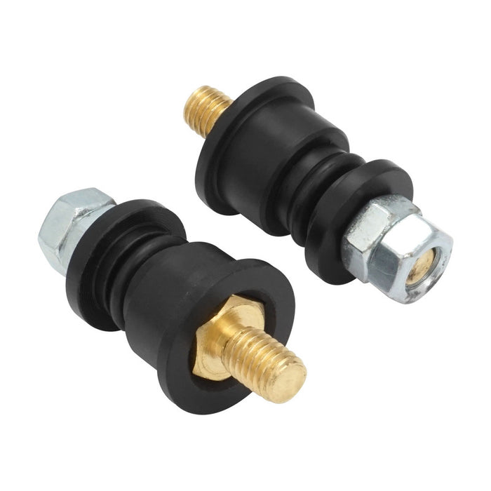 Proflow Electrical Bulkhead Connectors, Terminals, HDPE, Black, Pair