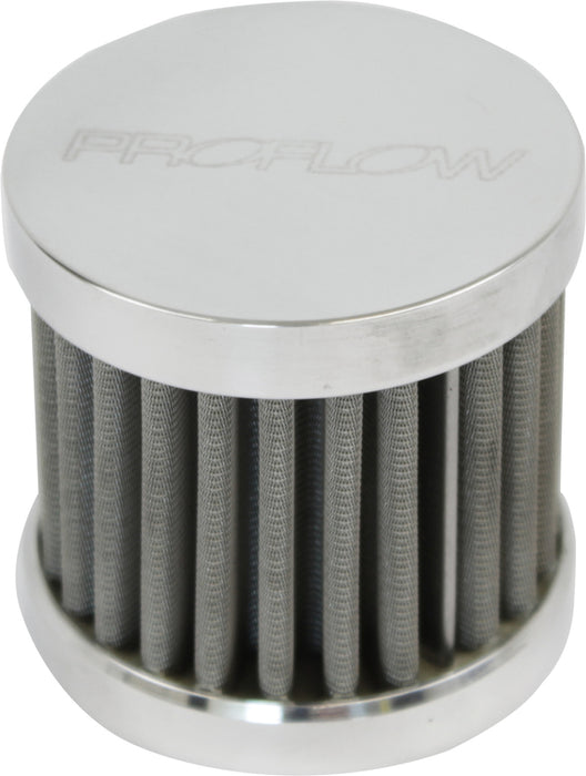 Proflow Oil Breather Filter Billet -12AN, Valve Cover, Polished