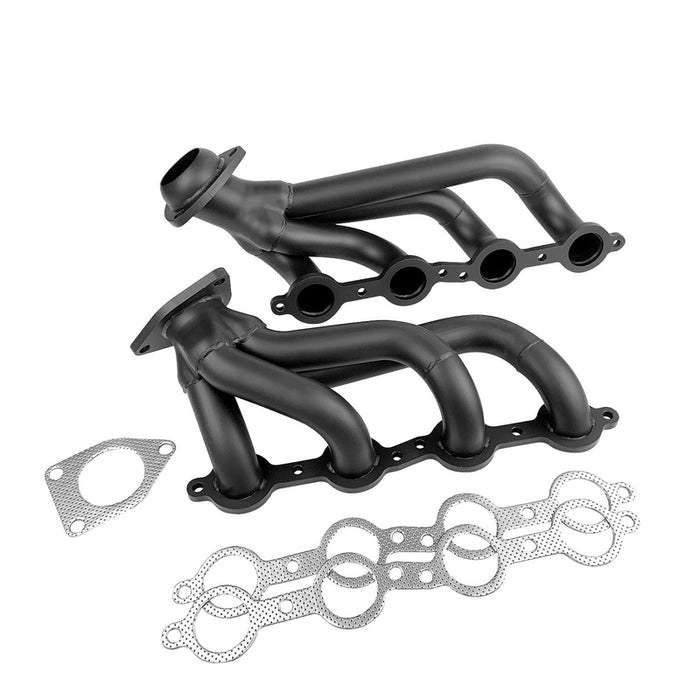 Proflow LS Exhaust Headers, Tight-Fit 1-5/8'' Block Huggers, Chevrolet Holden LS1 LS2 Rear Outlet, Black Ceramic, Set