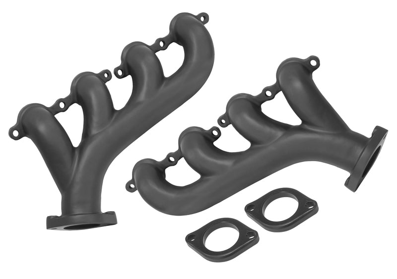 Proflow Exhaust Manifolds, High Silicon Ductile Iron, Black Casting, Chev For Holden, LS Series Engines, Set