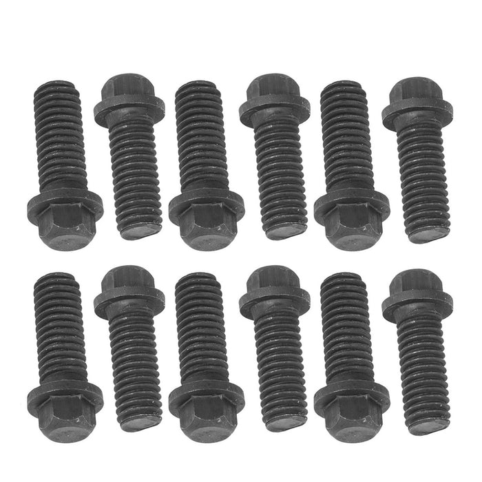 Proflow Header Bolts, Hex Head, M8 x 1.25 mm x 25mm Length, Custom Black Oxide, For Chevrolet For Holden LS Engine, Set of 12