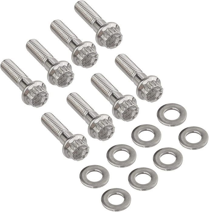 Proflow Header Bolts, Hex Head, M8 x 1.25mm x 25mm Length, Custom Stainless Steel, For Chevrolet For Holden LS Engine, Set of 12