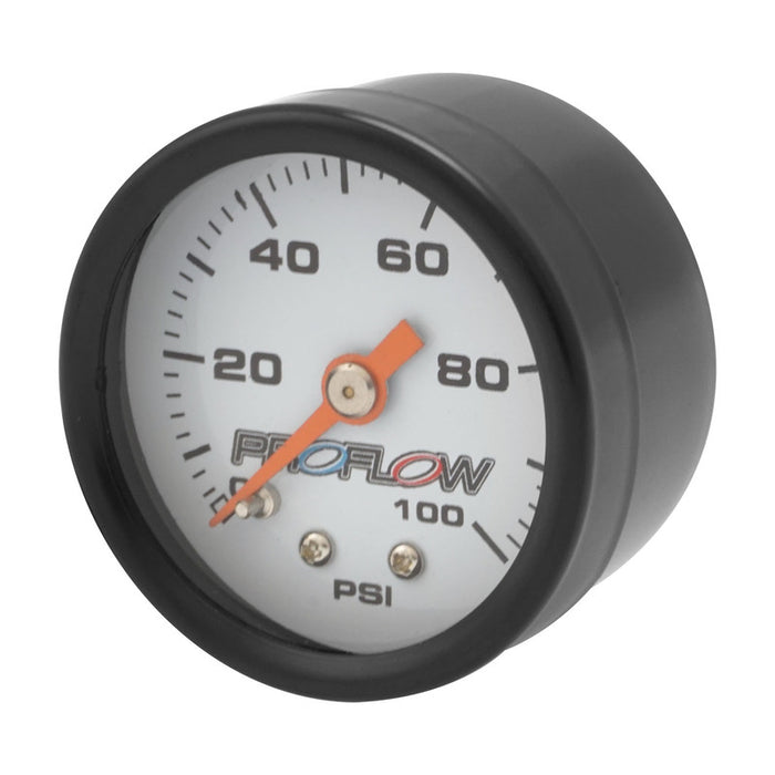 Proflow Fuel Pressure Gauge 0-100PSI Black body/White Face