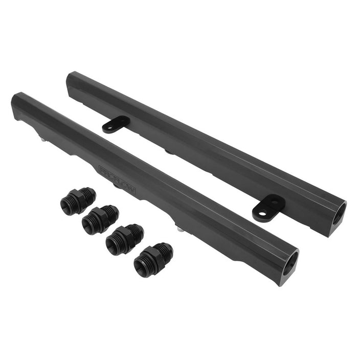 Proflow Fuel Rail Kit, For Holden Commodore VE-VF, LS2/LS3/L76/L77/L92, -08AN ORB, Billet Aluminium, Black Anodised