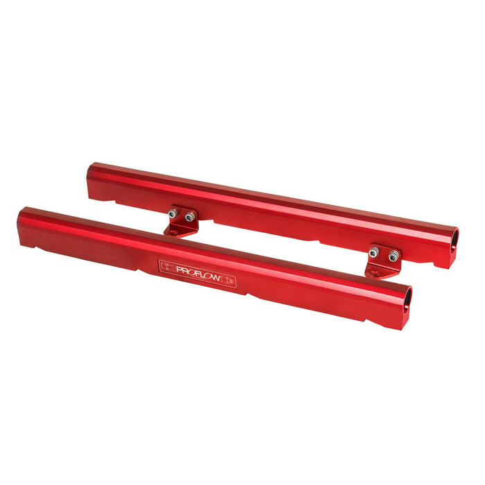 Proflow Fuel Rails Kit, Billet Aluminium, Red Anodised, For Holden For Chevrolet VE LS7