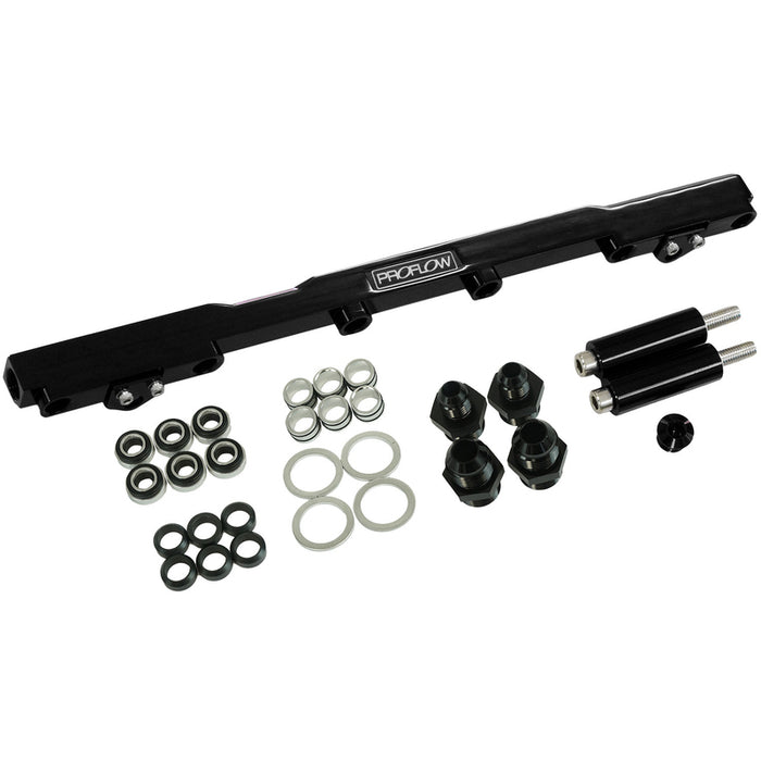 Proflow Fuel Rails Kit, Billet Aluminium, Anodised Black, For Toyota 2JZ Turbo