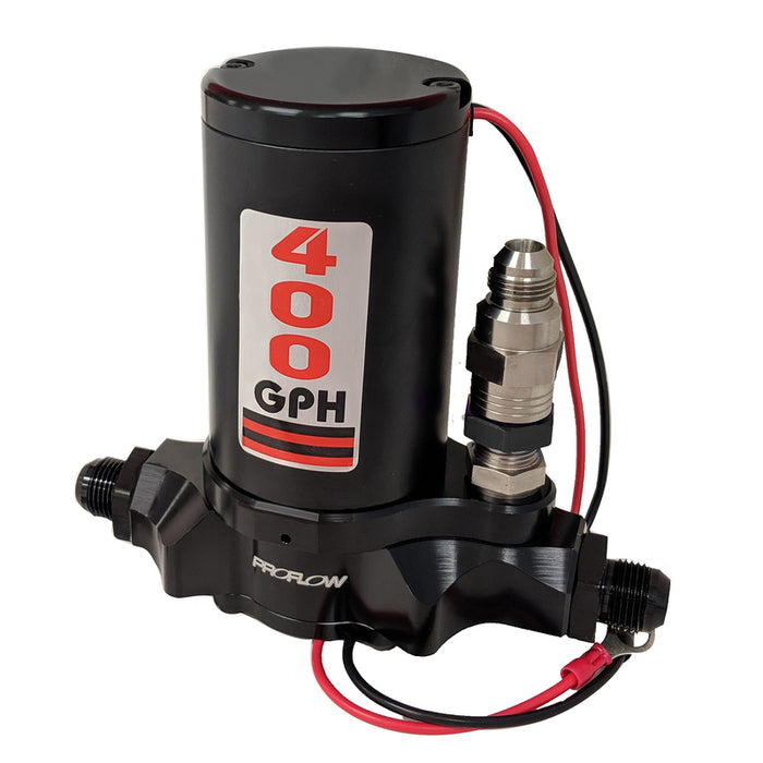 Proflow Fuel Pump, Electric, 400 GPH, 16-20 PSI, E85, AN12 ORB Inlet/Outlet, External Bypass