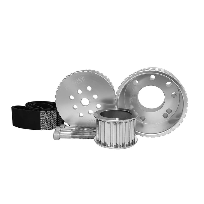 Proflow Gilmer Belt Drive Kit, For Holden V8 EFI 5.0L VN-VS Commodore, Billet Aluminium, Silver Anodised