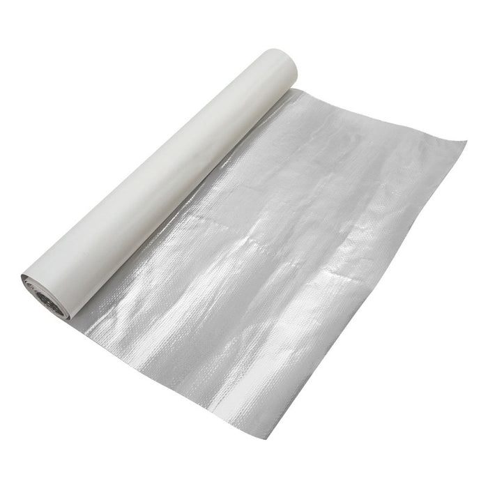 Proflow Heat Barrier, Aluminized Reflective Fibreglass Foil, 450 Degrees Celsius, Adhesive Backing, 300mm x 300mm, 0.2mm Thick Mat