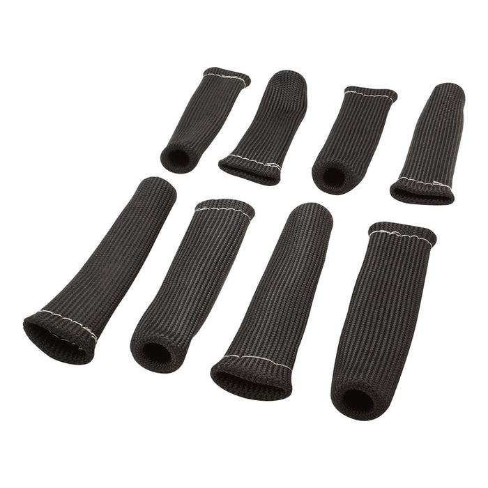 Proflow Spark Plug Boot Heat Shields, 600Â°C, Black, 1 in. i.d., 6 in Length, Set of 8