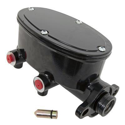 Proflow Master Cylinder, Aluminum, Black Powdercoat, 1-1/8 in. Bore, Dual Bowl, Front Disc/Rear Drum