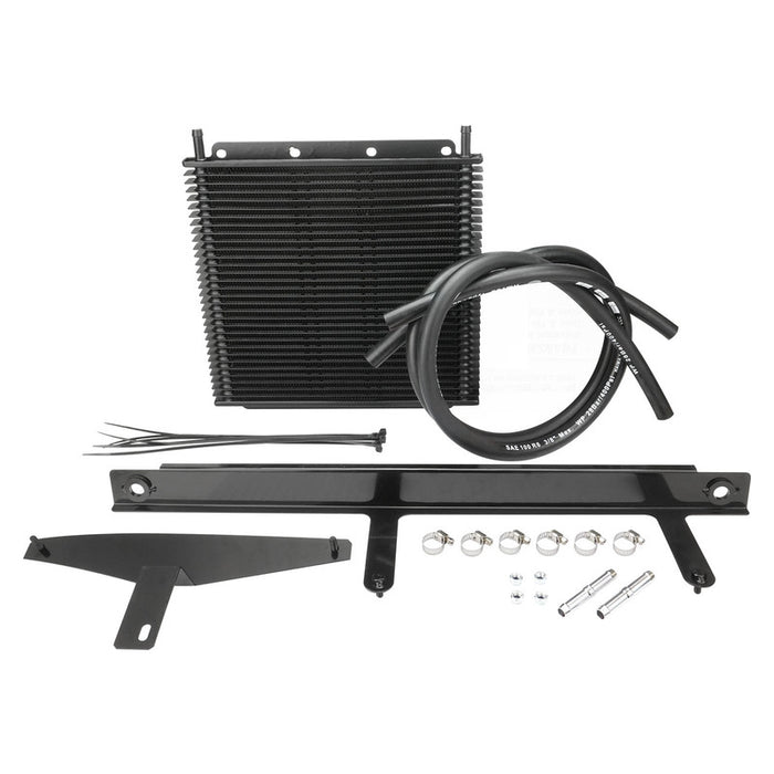 Proflow Transmission Oil Cooler Kit, For Holden Commodore VE V6 & V8, 280 x 255 x 19mm, 3/8'' Barb, Black Powdercoated