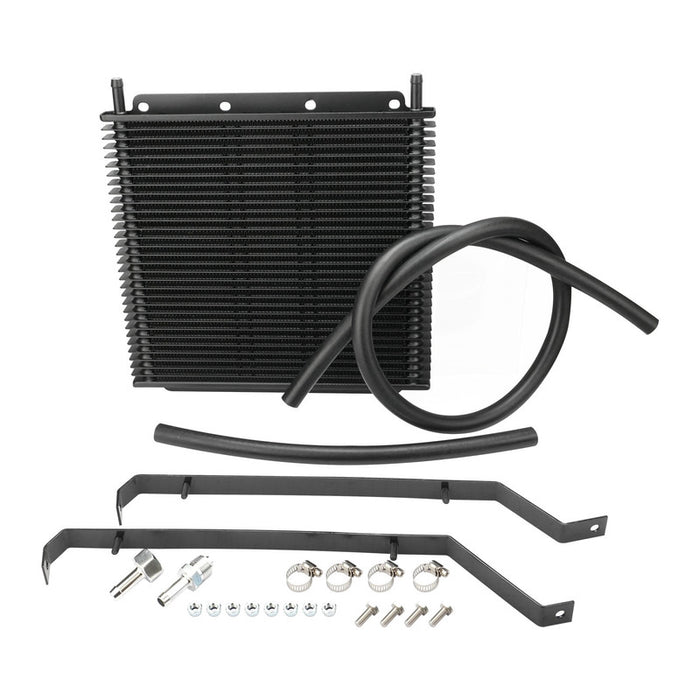 Proflow Transmission Oil Cooler Kit, For Holden Commodore VZ V6 & V8, 280 x 255 x 19mm, 3/8'' Barb, Black Powdercoated