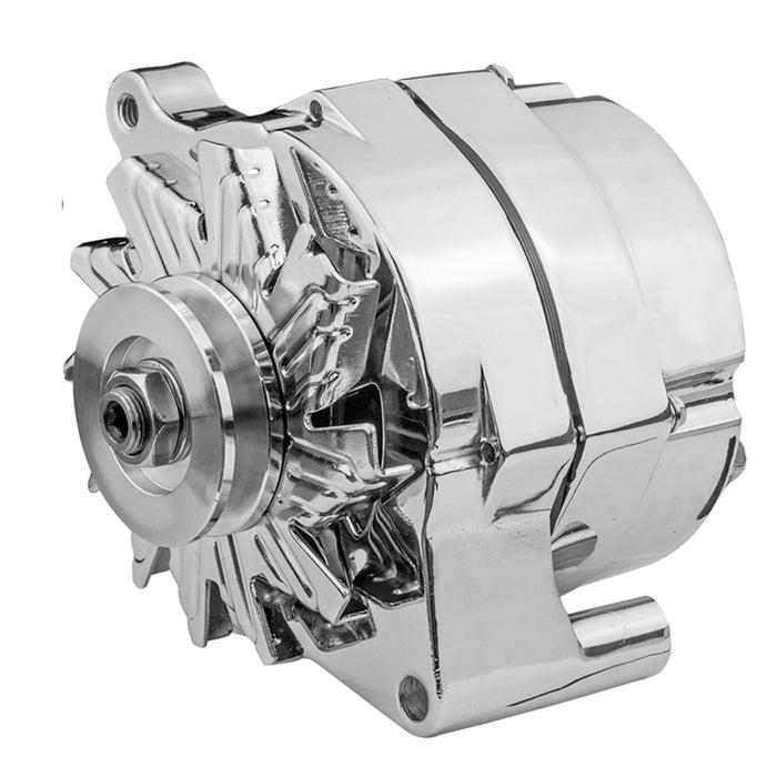 Proflow Alternator Power Spark, 140 Amp 1-Wire, Internal Regulator, Chrome, V-Belt, For Ford, Falcon, Each