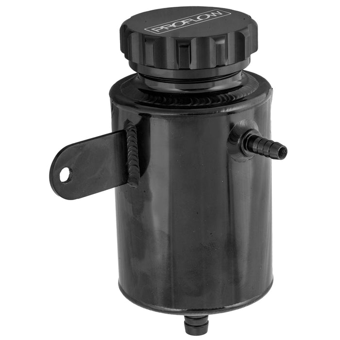 Proflow Power Steering Reservoir, Remote, Aluminium, Black Universal 120mm x 90mm Barb Male 3/8in., 1/2in.