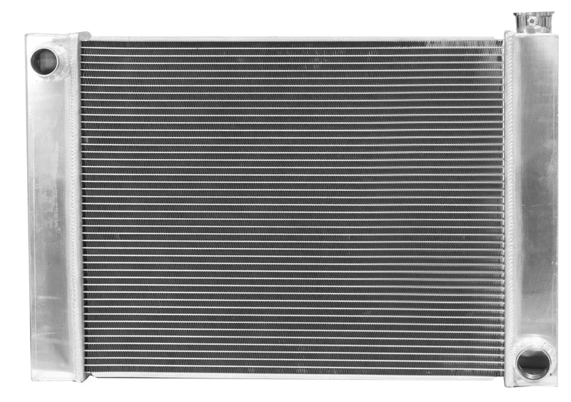 Proflow Radiator, Universal, Fabricated Aluminium Tanks, Natural, 24 in. Wide, 19.00in. High, 2.25 in. Thick, Chev Side Inlet & outlets