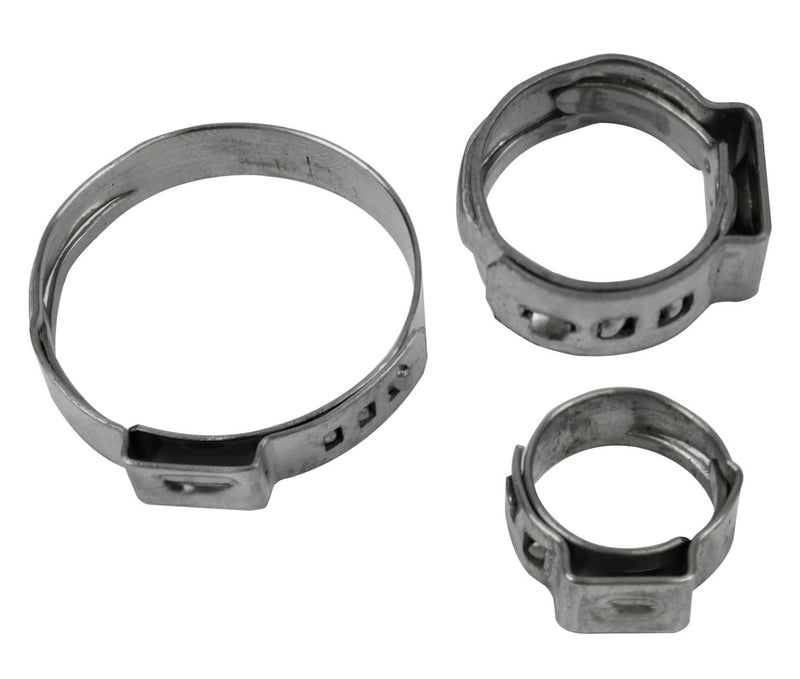 Proflow Crimp Hose Clamp, Stainless Steel 10-13mm Qty 10