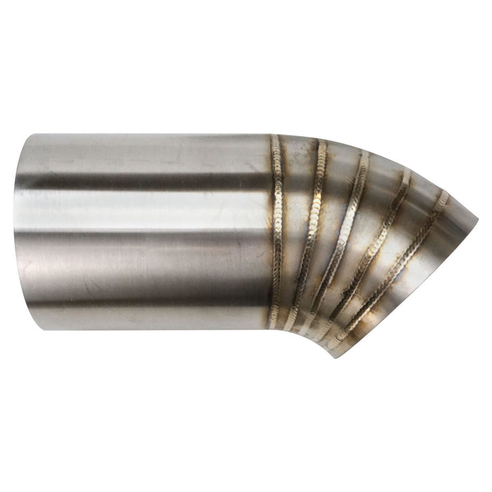 Proflow Pie Cut Welded, 304 Stainless Steel, Turbo Dump Pipe Tip, 3.00'', 27 Degree Angle, 120mm Leg Length