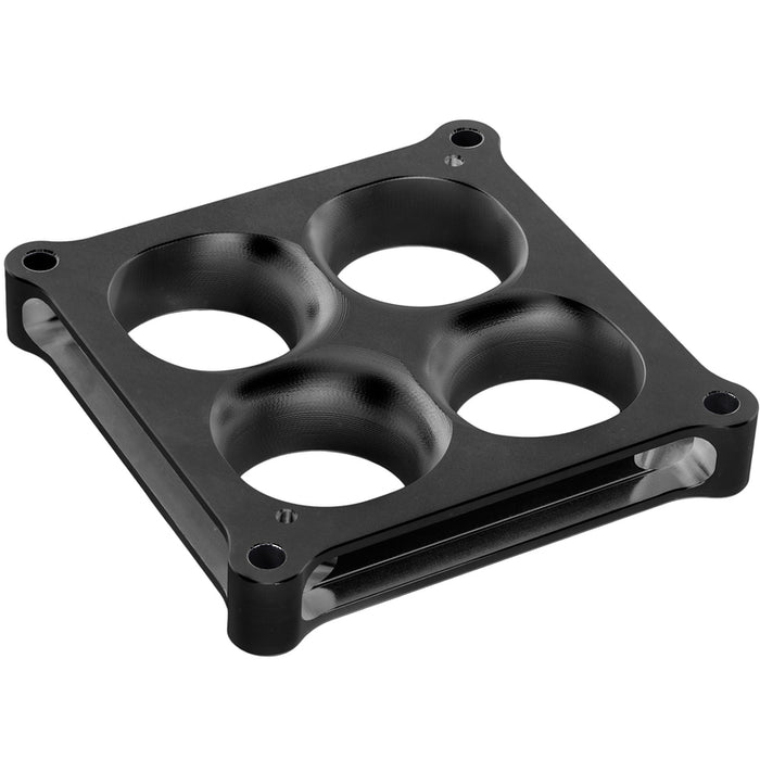 Proflow Carburettor Spacer, Aluminium Black Anodised, 1 in. Thick, Tapered Combo, 4500 Square Bore