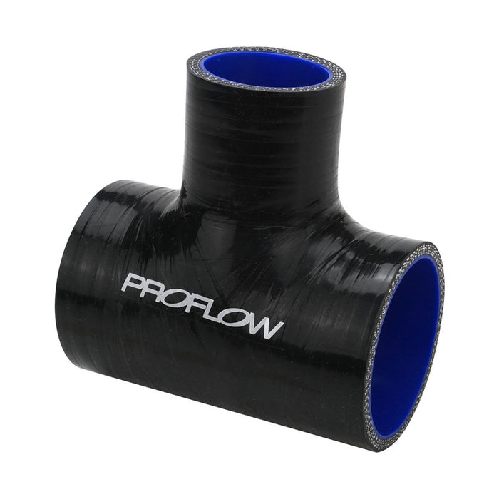 Proflow Hose Tubing, Silicone, T-Hose, 1.50'' x 1.'0'' Side Leg, 102x45mm, Black