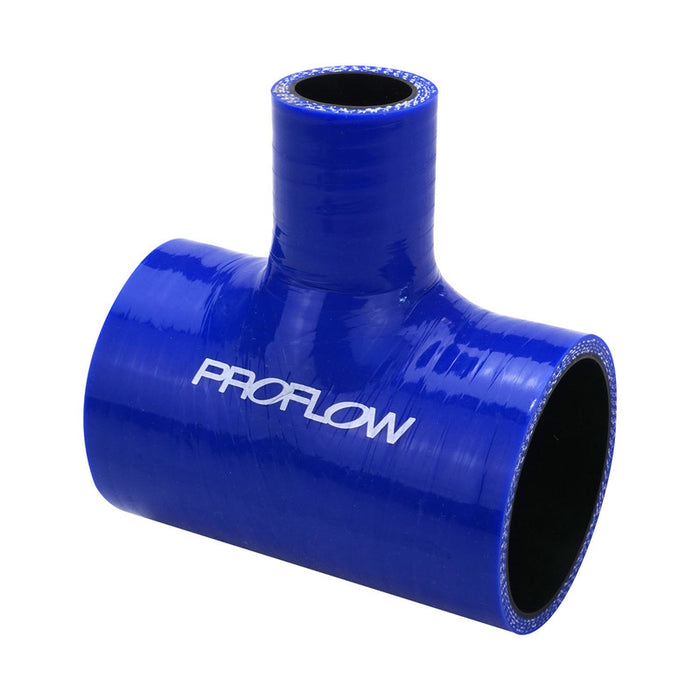 Proflow Hose Tubing, Silicone, T-Hose, 1.50'' x 1.0'' Side Leg, 102x45mm, Blue