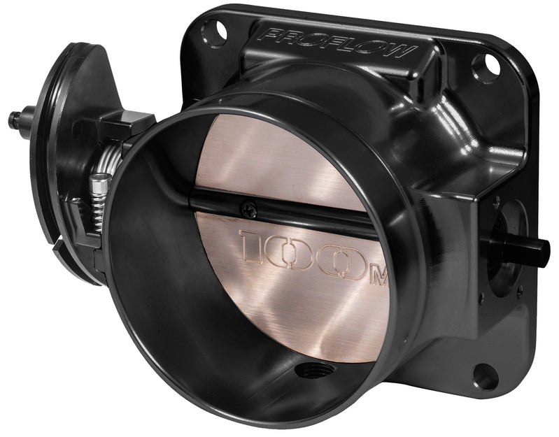 Proflow Throttle Body, Universal 100mm Bore Size, MPI, Billet Aluminium, Black Anodised