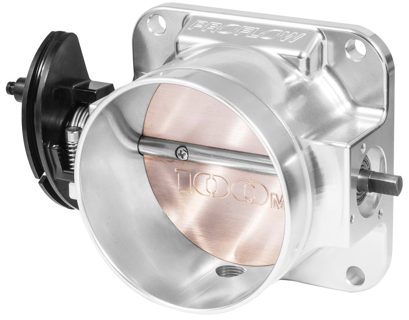 Proflow Throttle Body, Universal 100mm Bore Size, MPI, Billet Aluminium, Natural