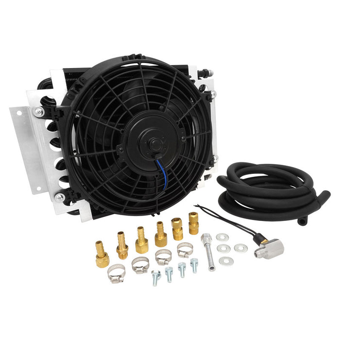 Proflow Transmission Cooler Kit, Dual Core, 15.75'' x 11.5'' x 5.0'', 10'' 650CFM Fan, AN6 Inlets