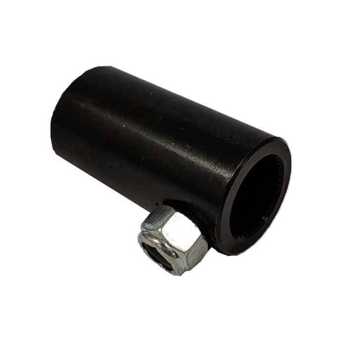 Proflow Steering Shaft Coupler Steel, 3/4in. -30 Spline To 3/4in. Round 2in. Overall Length Non Flex