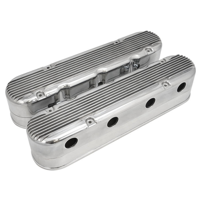 Proflow Valve Covers, LS For Chevrolet For Holden, Two-Piece, Cast Aluminium, Satin Natrual, 3.75 in. Tall, Baffle