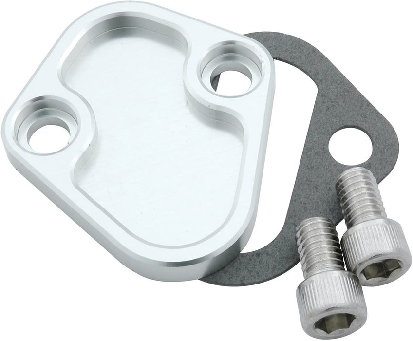 Fuel Pump Block-Off Plate Chrome with Bowtie Logo PR141-211