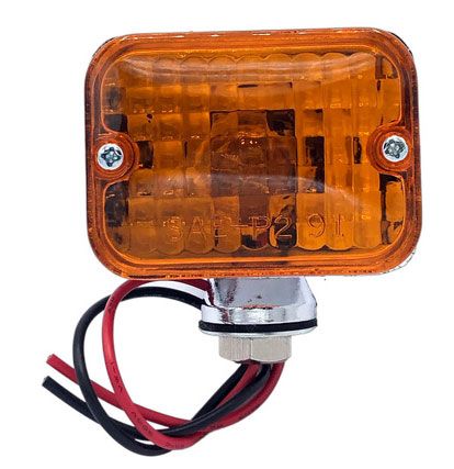 Chrome Small Turn Signal Light with Amber Lens RPCR31-581