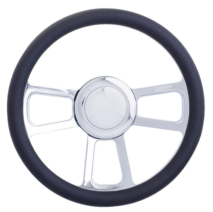 14" T Style Aluminium Steering Wheel (Chrome) RPCR5606