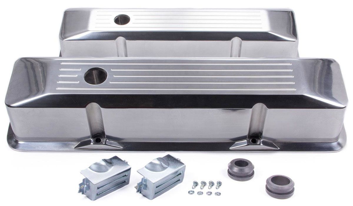 Ball-Milled Aluminium Recessed Valve Covers Tall Profile (Polished) RPCR6154