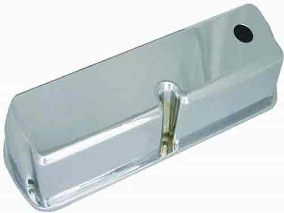 Aluminium "Tall" Valve Covers (Baffled) with Breather Hole, Plain Polished Finis