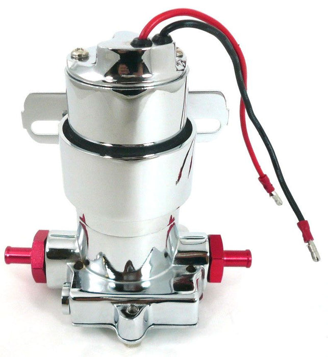 Chrome Electric Fuel Pump 378LPH-7PSI, 3/8" Inlet/Outlet RPCR6253C