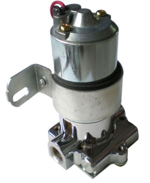 Chrome Electric Fuel Pump 529LPH-9PSI, 3/8" Inlet/Outlet RPCR6256C