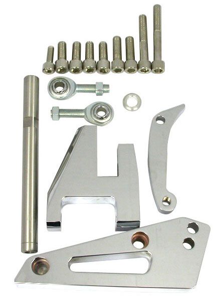 Aluminium "Outward Mount" Alternator Bracket, Chrome Finish RPCR6405