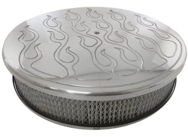 14" x 3" Polished Aluminium Flamed Air Cleaner Assembly RPCR6901X