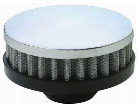 Chrome Steel Push-in Open Filter Breather, 2" Tall without Shield RPCR7192